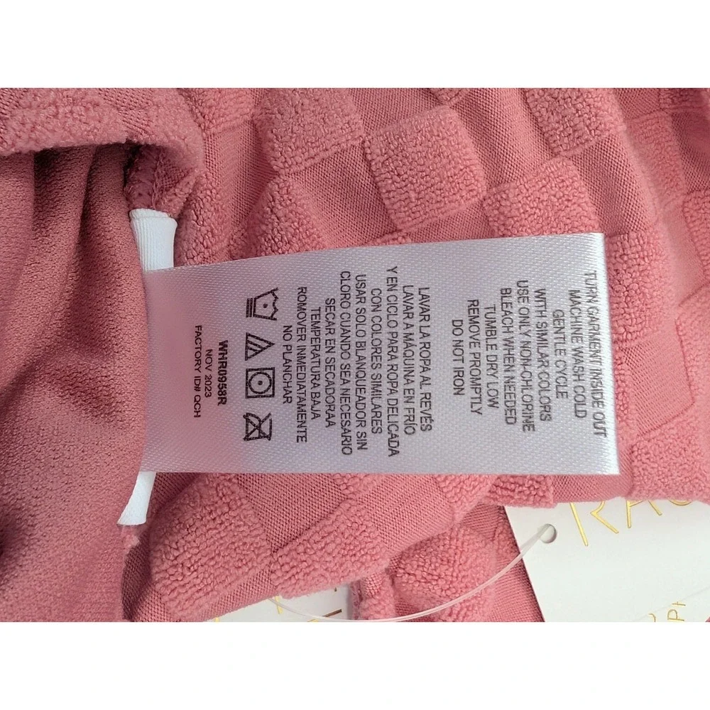 NEW Rachel Zoe Girls Bathing Swim Suit 1 Piece Pink Textured Terry Cloth Size 12